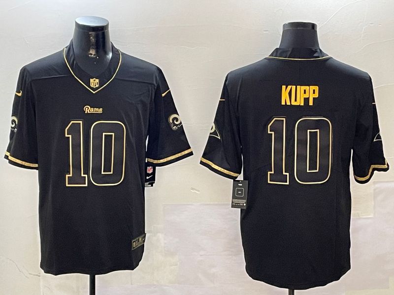 Men Los Angeles Rams #10 Kupp Black Gold Throwback 2024 Nike Limited NFL Jersey style 1